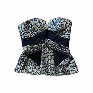 Bebe Y2K Silver Black Corset Top - Size XS